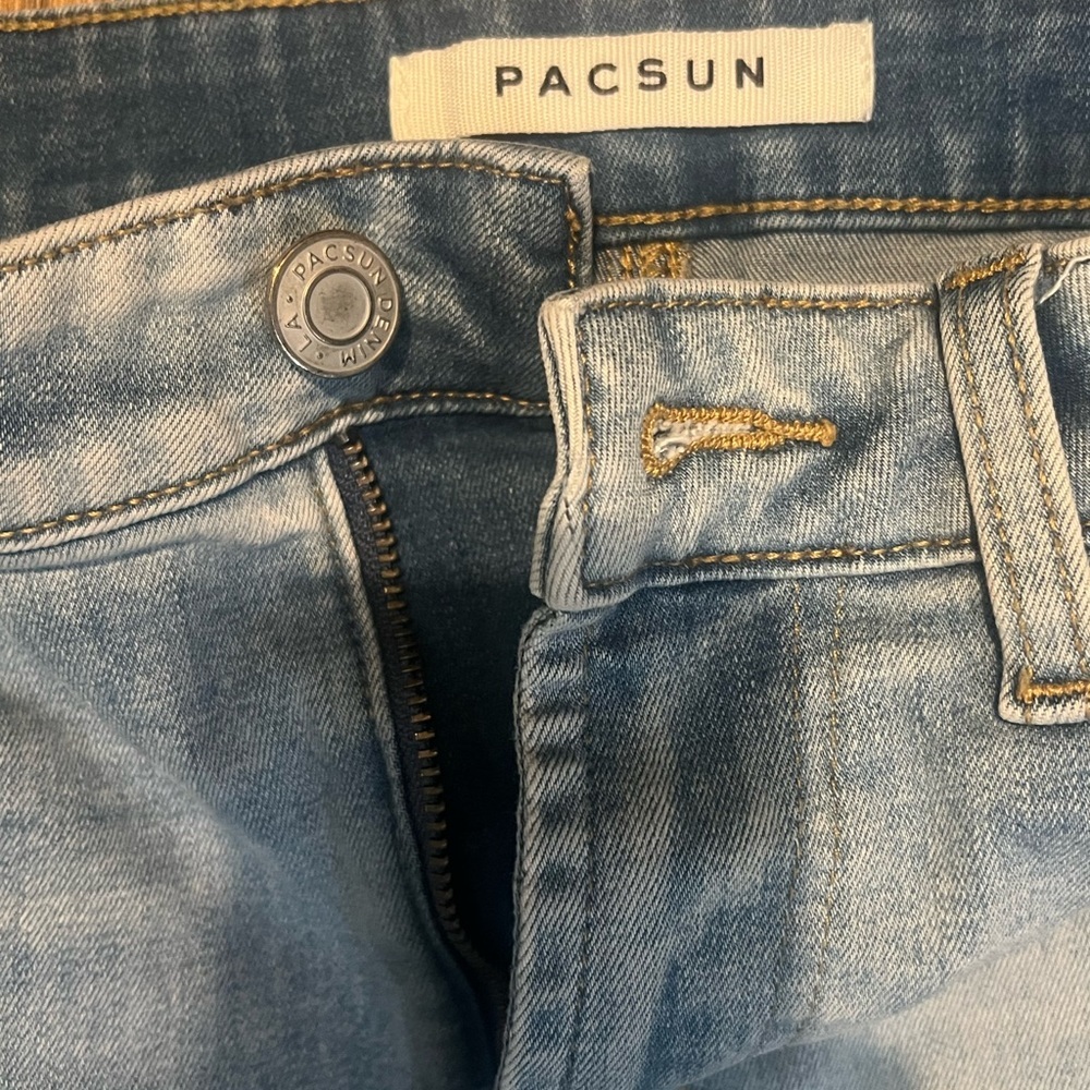 PacSun Light Blue Ripped Slim Taper Jeans - Picture 2 of 4